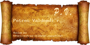 Petres Valdemár névjegykártya
